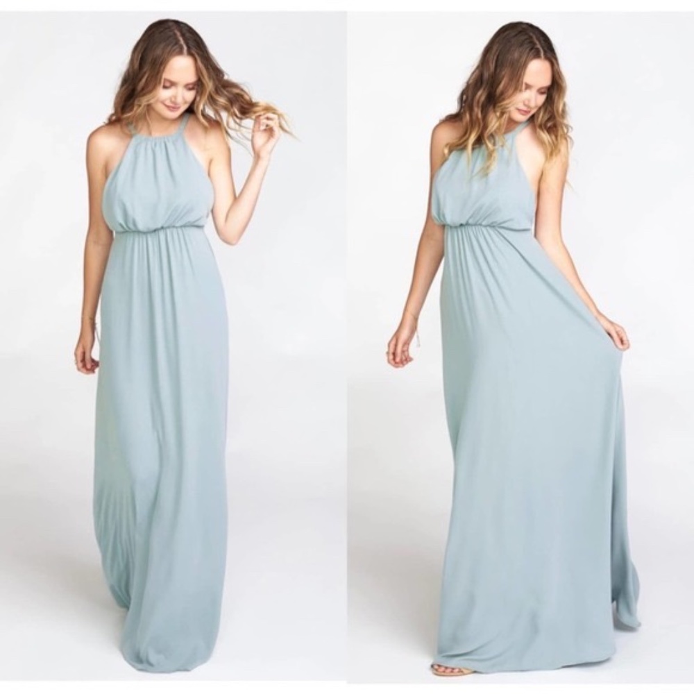 Show Me Your Mumu Amanda Maxi Dress in Silver Sage NWT size S